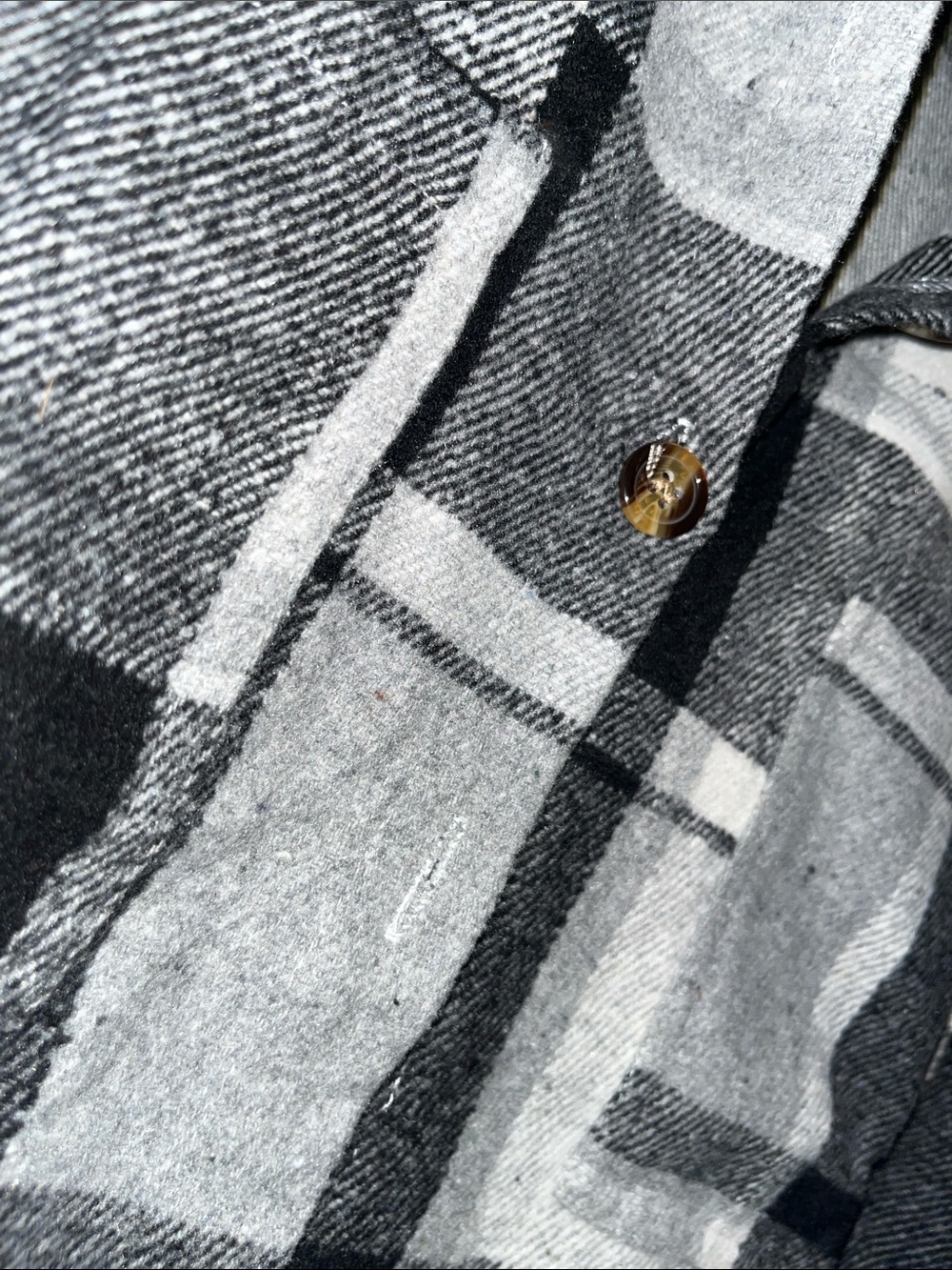 Plaid Button-Front Shacket - Black & Gray - Picture 6 of 6